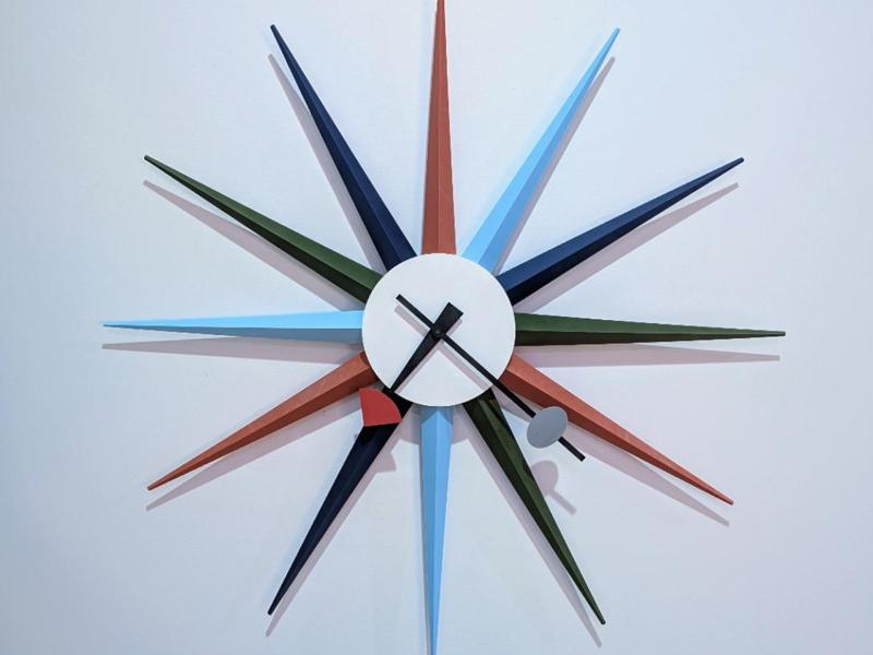 Mid Century Modern Retro Starburst Wall Clock