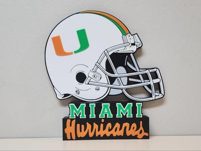 Miami Hurricanes Helmet Desk or Wall Display