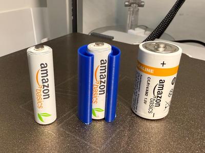 AA to C Battery adapter V2  (HR6 LR14 AM2) 1.5V