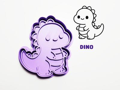 Kawaii Dinosaur Cookie Cutter / Stamp