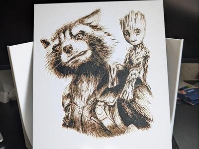 Hueforge Groot und Rocket