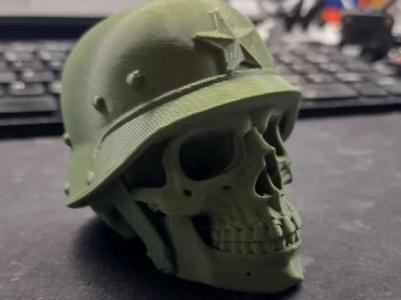 Retro soldier skull