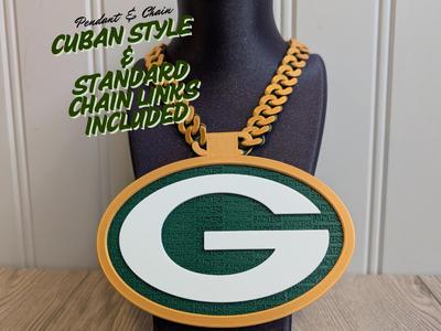 Green Bay Packers Oversized Pendant and Chain