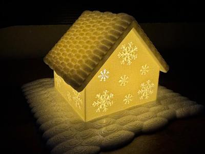 Christmas House for small electric candle 