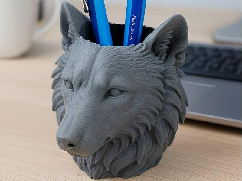 Wolf Pencil Holder