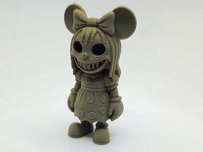 Creepy Mouse Figurine with Bow Horror Style