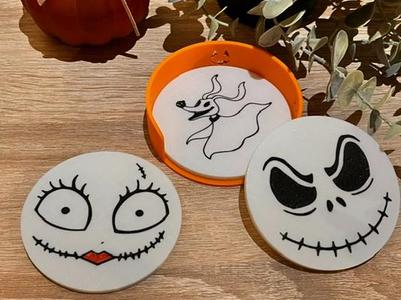 Jack Skellington's family coasters 
