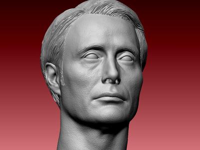 Mads Mikkelsen Hannibal Lecter Headsculpt 1/6 Sixth 1/12 twelfth scale (Hannibal, Star Wars, Doctor Strange, Fantastic Beasts, James Bond, Indiana Jones, Rogue One, Silence of the lambs.)
