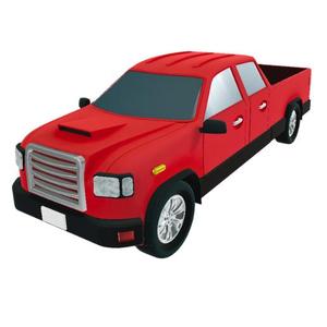 Red Cartoon Pickup Truck 3D Model STL Printable