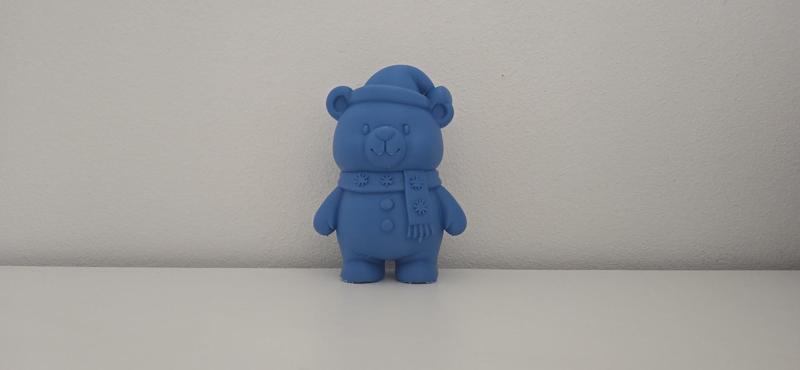 Teddy Bear with Santa Hat and Snowflake Scarf