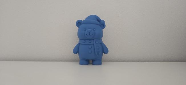 Teddy Bear with Santa Hat and Snowflake Scarf