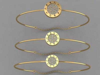 Gold Silver Bracelet 3d Printing model