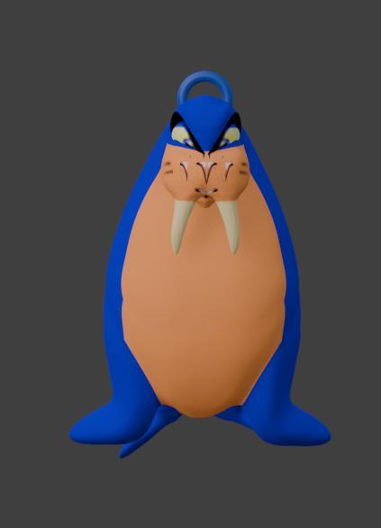 Bluey the Walrus Keychain - Arctic Explorer Design - Animal Adventure - Ready to Print