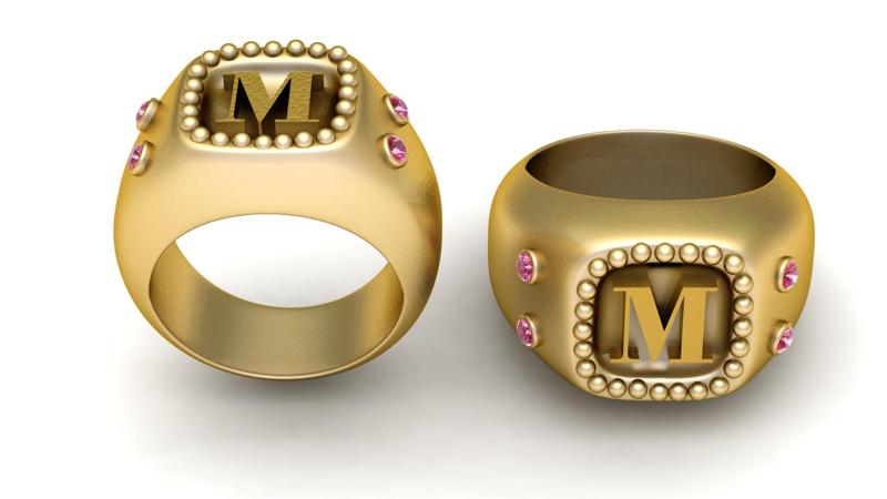 M ALPAHBETS  RING 3d printable model