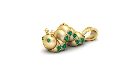 Caterpillar happy Pendant  3D Printable Model