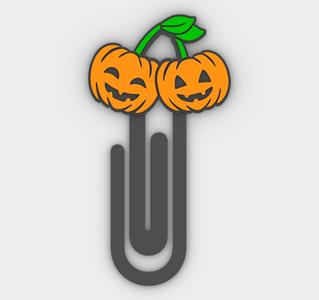 Paperclip Halloween pumpkin cherry - bookmark - 3MF pre-painted , STL