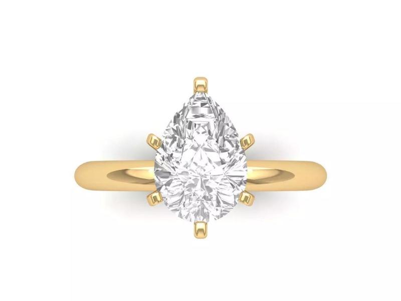 Pear Solitaire Ring