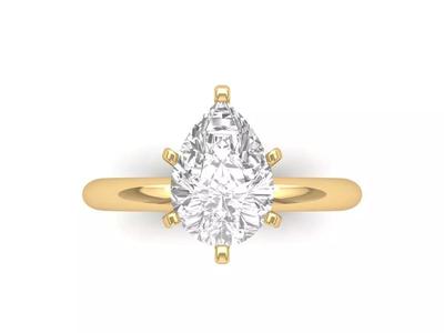 Pear Solitaire Ring