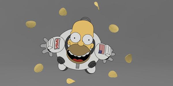 3d effect painting "deep space homer" "homer in deep space".