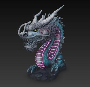 BLUE DRAGON SCULPTURE