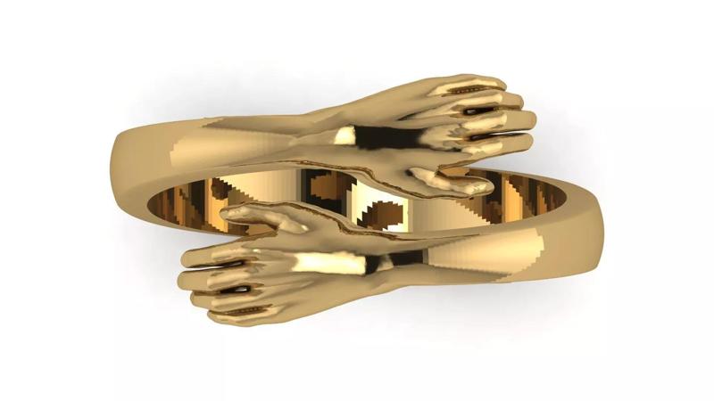Resizeable Hug Ring 3D Printable Model