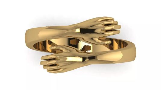 Resizeable Hug Ring 3D Printable Model