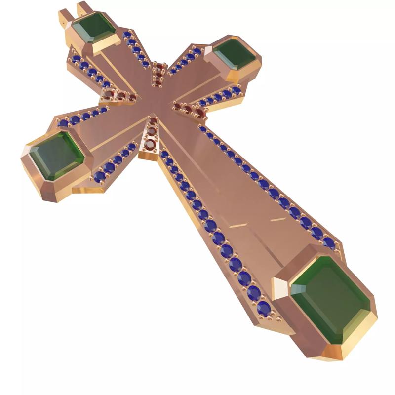 Cruz Engaste Esmeraldas