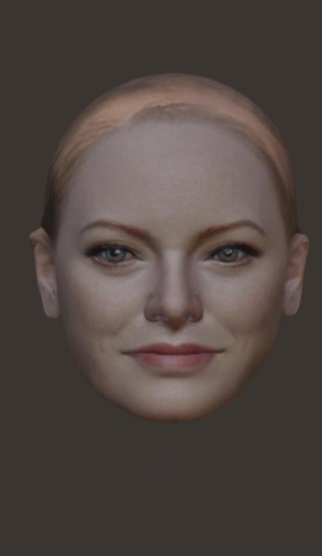 EMMA STONE - GWEN - GWENSTACY - SPIDERGWEN -LALALAND-  - PHOTOGRAPHIC QUALITY FOR FULL COLOR PRINT AND PRINT SINGLE COLOR - HEAD FOR ACTION FIGURES, MARVEL LEGENDS, DC COMICS, 6 INCHES