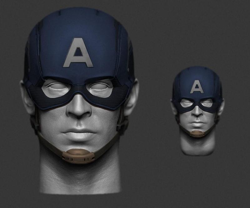 1/6 1/12 Helmat on CAPTAIN AMERICA STEVE ROGERS CHRIS EVANS HEAD HEADSCULPT