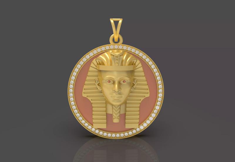 King Tutankhamun Egyption  Sarcophagus Pendant - 0090