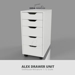 IKEA-INSPIRED ALex Drawer Unit 1:12 Miniature model