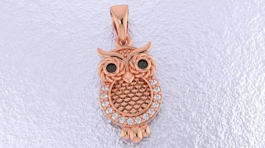 3dm and stl owl pendant printable jewelry model