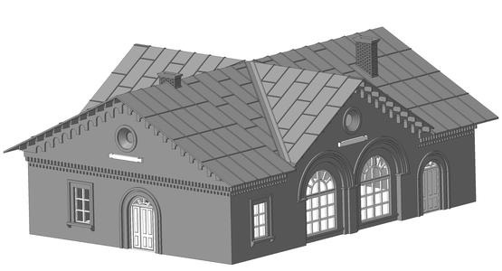 Typical design of a station building for 50 passengers