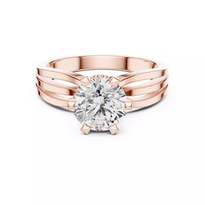 Solitaire Round Diamond Double Split Shank Wedding Ring Video