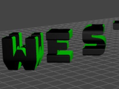 Dual text dual color 3d ambigram