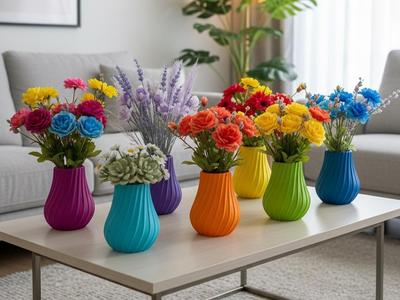 Vase with spiral lines