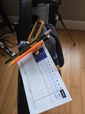 Golf scorecard and pencil holder with clip