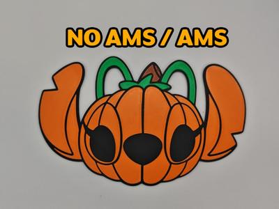 Colored Halloween Pumpkin Angel (Stitch) Wall Art