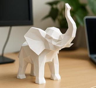 Geometric elephant figurine decor