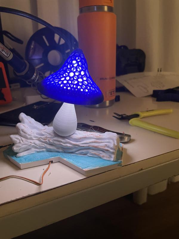 Mushroom Lamp with trunk tree base