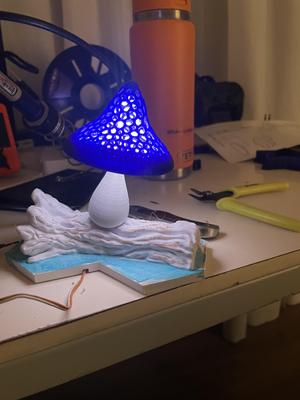 Mushroom Lamp with trunk tree base