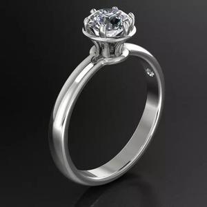 Solitaire Engagement Diamond mm D Ring