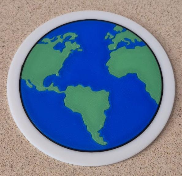 3D printed earth coaster