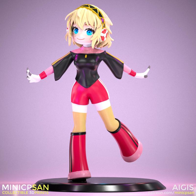 Aigis - Cute Workout Day Outfit - Persona 3 Anime Figure - 3D Printing