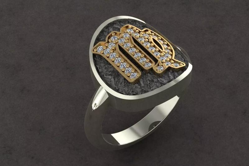 VIRGO zodiac sign ring with diamonds