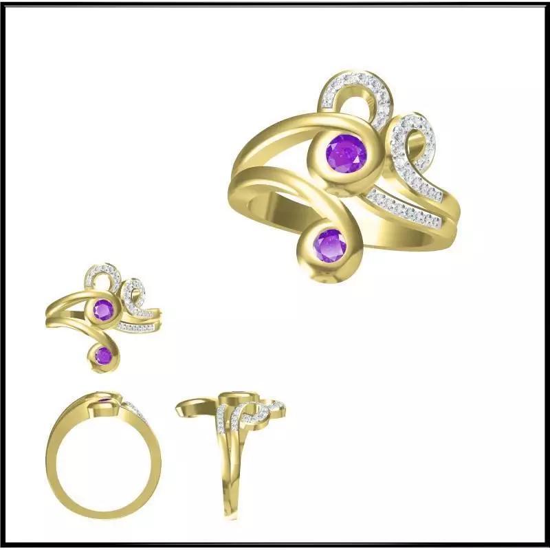 JCD Format Unique color stone rings metal file