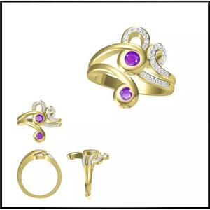JCD Format Unique color stone rings metal file