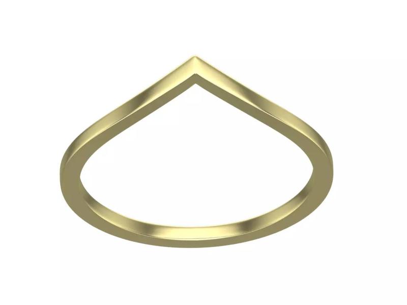 ring V gold with curved shape