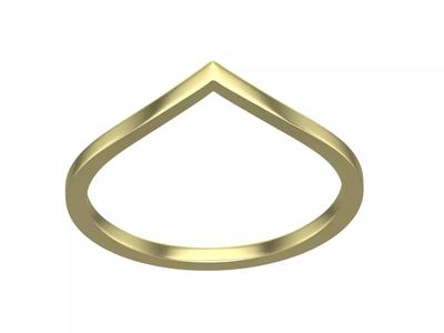 ring V gold with curved shape
