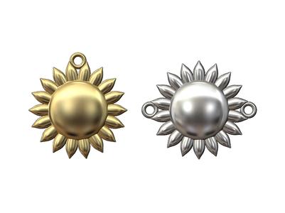 Sun pendant and bracelet charm 3D print model